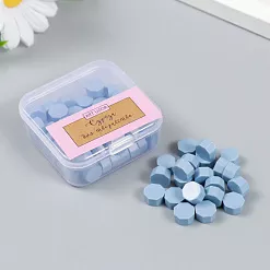 Сургуч в коробочке "Восьмигранник. Серо-синий", 75 шт (АртУзор)