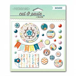Набор брадсов "Cut & Paste. Noted", 24 шт (My Mind's Eye)