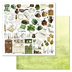 Набор бумаги 30,5х30,5 см "Рецепты старого буфета", 12 листов (ScrapMania)