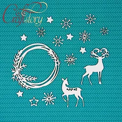 Набор украшений из чипборда "С оленями 2" (CraftStory) Набор украшений из чипборда "С оленями 2" (CraftStory)