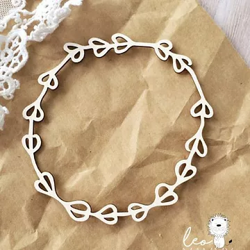 Украшение из чипборда "Веночек простой с листьями 3" (LeoMammy)