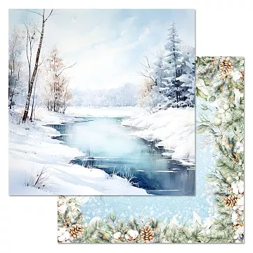 Бумага "Времена года: зима. Ледяное зеркало" (ScrapMania)