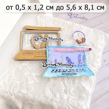 Нож "Школьная жизнь. Ноутбук и наушники", 5,6х8,1 см (ScrapMania)