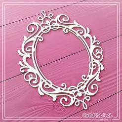Чипборд "Большая овальная рамка с завитками", 8,3х11,1 см (СкрапМагия)