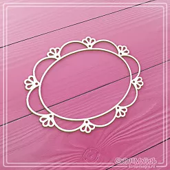 Чипборд "Овальная кружевная рамка. Средняя" 8,5х6,9 см (СкрапМагия)
