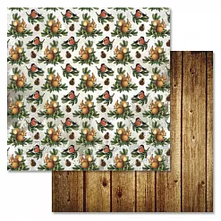 Набор бумаги 30,5х30,5 см "Новогодний лес", 12 листов (ScrapMania)