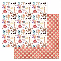 Набор бумаги 30,5х30,5 см "Каникулы в Париже", 12 листов (ScrapMania)