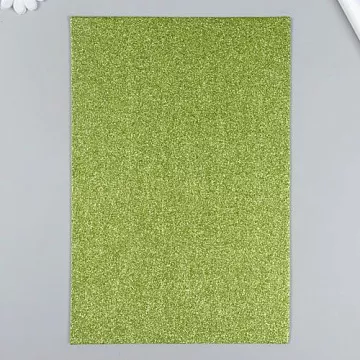 Отрез фетра А4 с глиттером "Ярко-зелёный", толщина 2 мм