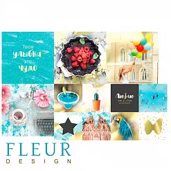 Набор карточек "Pretty tiffany 4" (Fleur-design) Набор карточек "Pretty tiffany 4" (Fleur-design)