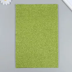 Отрез фетра А4 с глиттером "Салатовый", толщина 2 мм