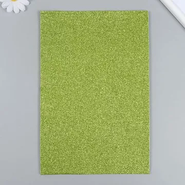 Отрез фетра А4 с глиттером "Салатовый", толщина 2 мм