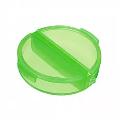Контейнер круглый, 2 секции, цвет салатовый