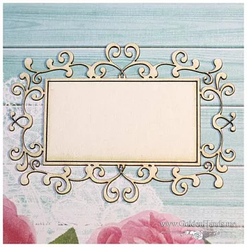 Украшение из чипборда "Рамка прямоугольная. Завитки 2" (GoldenHands)