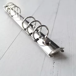 Кольцевой механизм с триггером и 2 винтами, 6 колец диаметром 2 см, длина 22,5 см, цвет серебро (Китай)