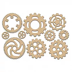 Набор деревянных украшений "Шестеренки", 10 шт (Фабрика Декору) Набор деревянных украшений "Шестеренки", 10 шт (Фабрика Декору)