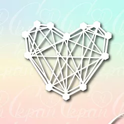 Чипборд "Сердце оригами 1", 6,7х6 см (LeoMammy)