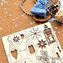 Чипборд "Новогодние гномы. Персонажи", 12х15 см (ScrapMania)