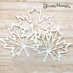 Чипборд "Школьный вальс. Шейкер. Кленовый лист большой" (ScrapMania)