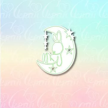 Чипборд "Спящий зайчонок на луне" (LeoMammy)