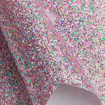 Отрез экокожи А4 "Конфетти. Мультицвет розовый"