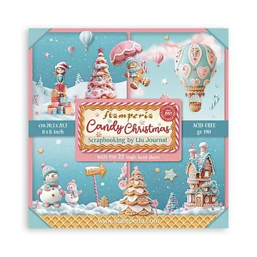 Набор бумаги 20х20 см "Candy Christmas", 22 листа (Stamperia) Набор бумаги 20х20 см "Candy Christmas", 22 листа (Stamperia)