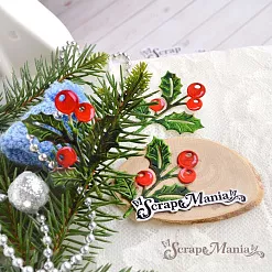Нож "Новогодняя красота. Рождественский остролист", 4х4,6 см (ScrapMania)