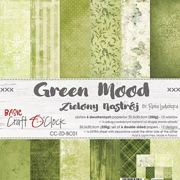 Набор бумаги 30х30 см "Green mood", 6 листов (CraftO'clock)
