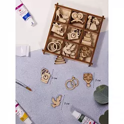 Набор деревянных украшений "Свадебный 1" (Орландо)