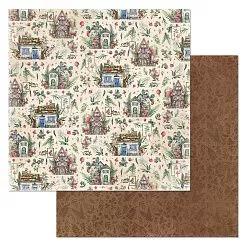 Бумага "Грибное лукошко. Деревушка" (ScrapMania)