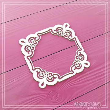 Чипборд "Кружевная рамка. Квадрат мини" (СкрапМагия)