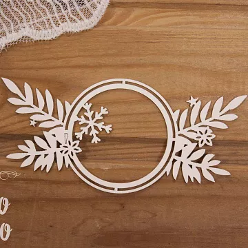 Чипборд "Рамка с ветками и снежинками", 5,9х12,3 см (Просто небо)