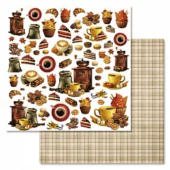 Набор бумаги 30,5х30,5 см "Магия кофе", 12 листов (ScrapMania)