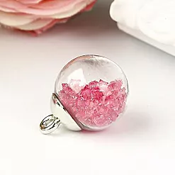 Набор стеклянных подвесок "Шар. Камушки ярко-розовые" (АртУзор)