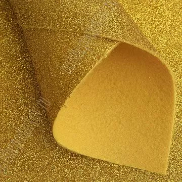 Отрез фетра А4 с глиттером "Золотой", 2 мм 