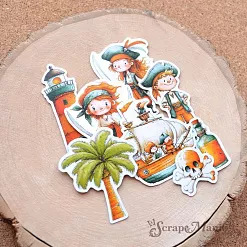 Набор высечек из бумаги "Маленький пират", 39 шт (ScrapMania) Набор высечек из бумаги "Маленький пират", 39 шт (ScrapMania)