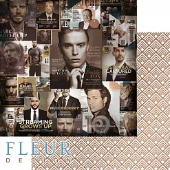 Набор бумаги 30,5х30,5 "Мистер Грэй", 6 листов (Fleur-design)