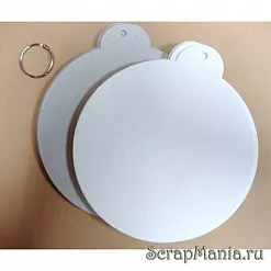 Заготовка для альбома из серого картона "Елочный шар" (Скрапклуб)