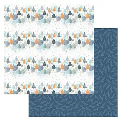 Набор бумаги 30,5х30,5 см "Снежинки-мандаринки", 12 листов (ScrapMania)