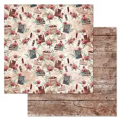 Набор бумаги 30,5х30,5 см "Багряный винтаж", 12 листов (ScrapMania)