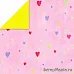 Бумага "Разноцветные маленькие сердца на розовом фоне" (Rayher)