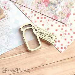 Чипборд "Алиса в сказке. Шейкер. Бутылка Drink me. Мини" (ScrapMania)