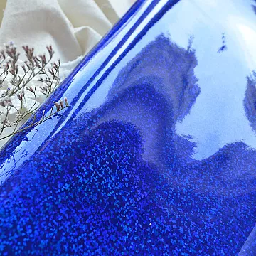 Отрез экокожи 30х69 см "Глянцевый глиттер. Темно-синий" (Pty Китай)