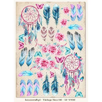 Скрап-карта А4 "Vintage time 010. Картинки" (Lemon Craft)