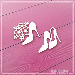 Чипборд "Туфельки с цветами", 4,3х3,2 см (СкрапМагия)