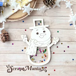 Чипборд "Снеговички. Шейкер. Снеговик большой" (ScrapMania)