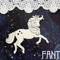 Украшение из чипборда "Единорог 1440" (Fantasy)