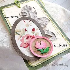 Нож "Пяльцы. Круглые с пионом", 8,5х9 см (ScrapMania)
