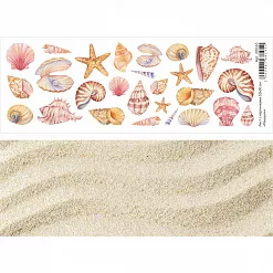 Лист с картинками 10х30 см "Ракушки" (ScrapMania)