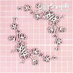 Чипборд "Уголки сакура", 5х10,5 см (Scrapiki)
