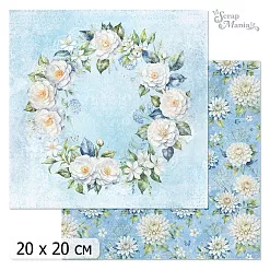 20х20 Бумага "Цветочный вернисаж. Голубой. Дизайн 2" (ScrapMania)